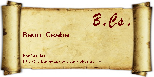 Baun Csaba névjegykártya